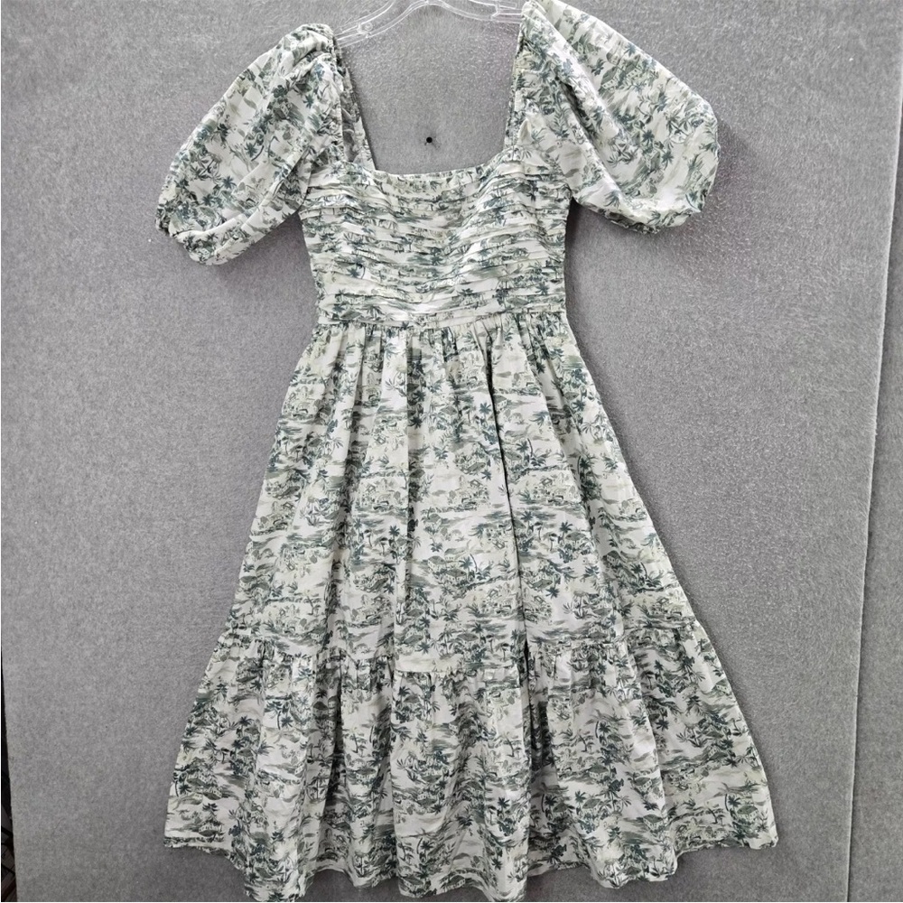 Abercrombie Emerson Midi puff sleeve dress